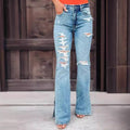25 Edition – High Waist Ripped Split Stretch Jeans for Women